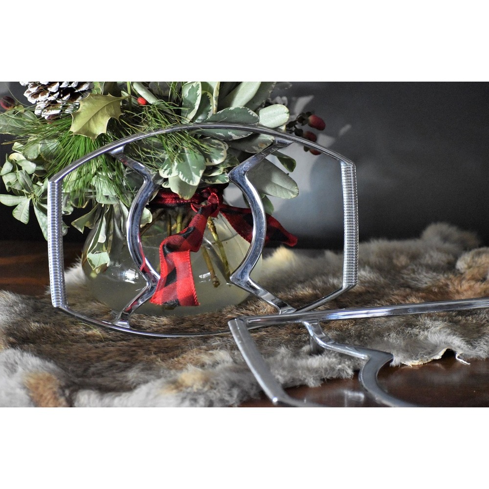 Corning Ware Casserole Cradle Trivet Pot Rest Metal Platinum Chrome Skillet